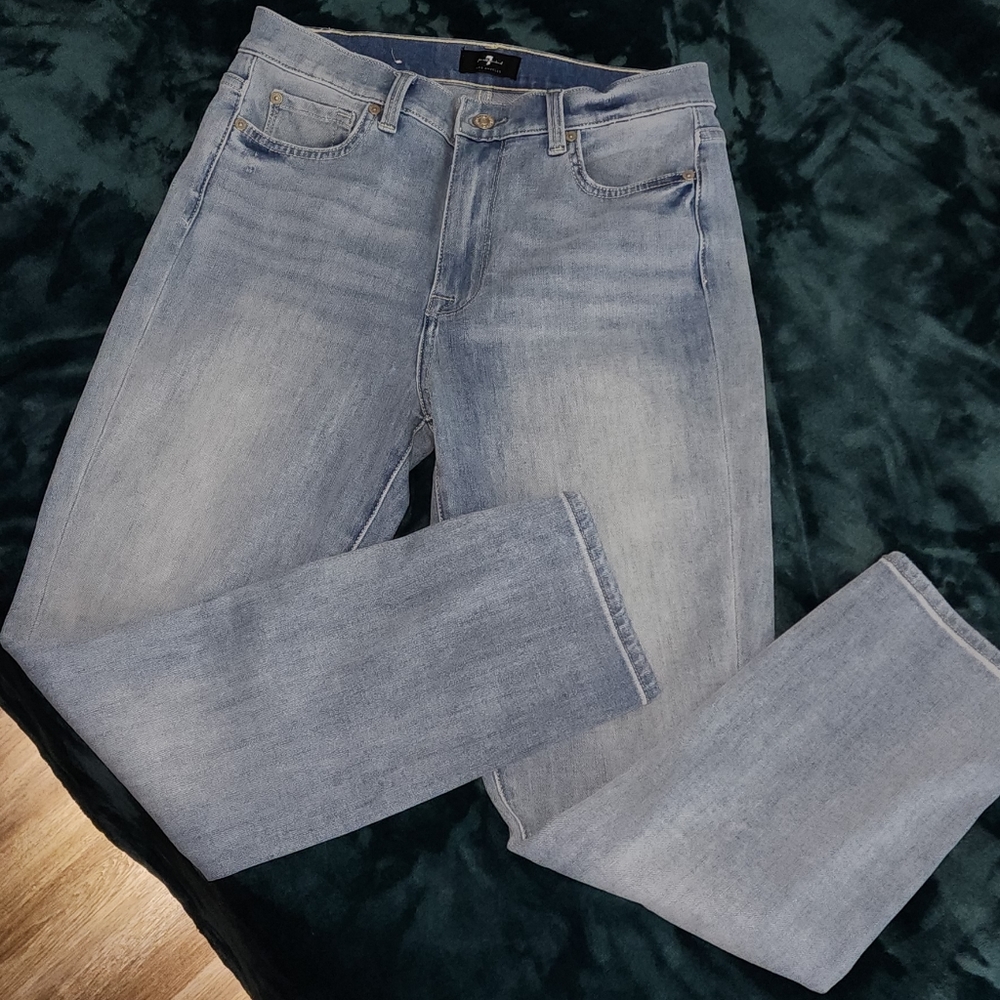 7 FOR ALL MANKIND High Waist Cropped Skinny KARMA - 29 NWOT - Picture 6 of 8